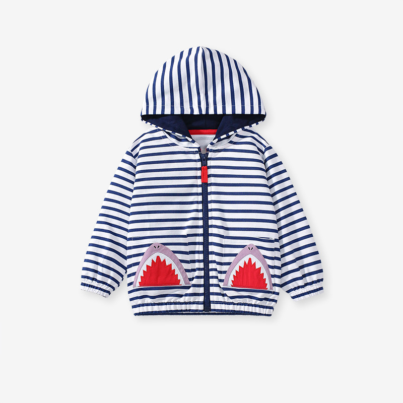 Little Maven otoño manga larga con capucha traje de niña a rayas europeas y americanas lindo traje casual para niños