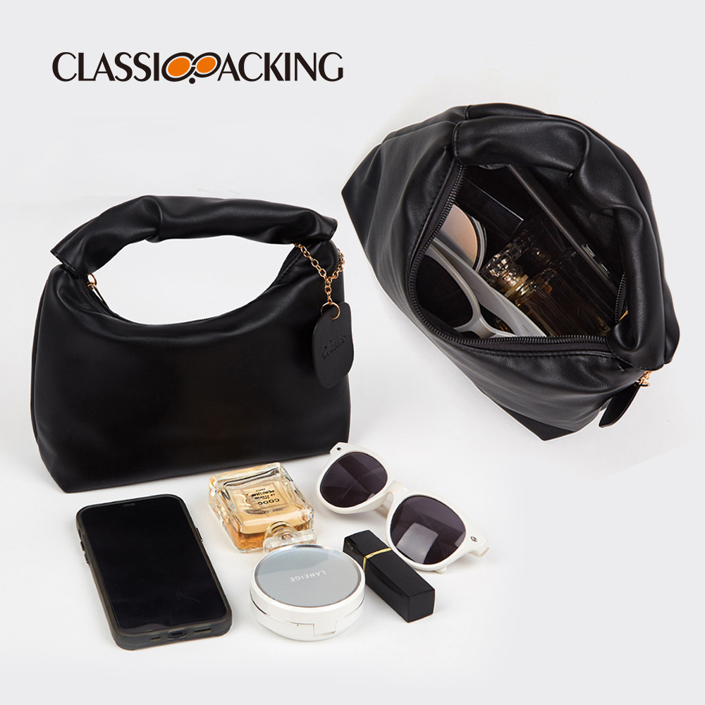 Bolso al por mayor de la fábrica bolso de cercanías simple de moda todo partido mango plisado Bolso pequeño con logotipo impreso