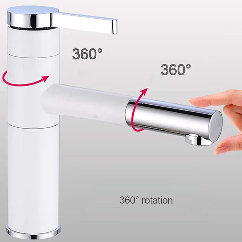 Comercio exterior acero inoxidable lavabo agua caliente y fría lavabo lavabo lavabo lavabo giratorio orificio único