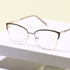 Fashionable metal glasses, European style, cat's eye