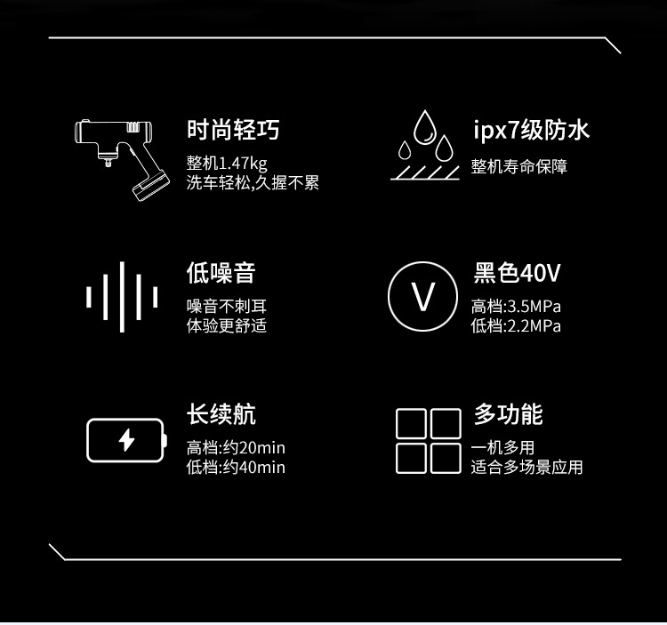 Lekong Wireless Portable Cleaning Machine, Household High-Power Flushing Water Gun, Portable Small Car Wash