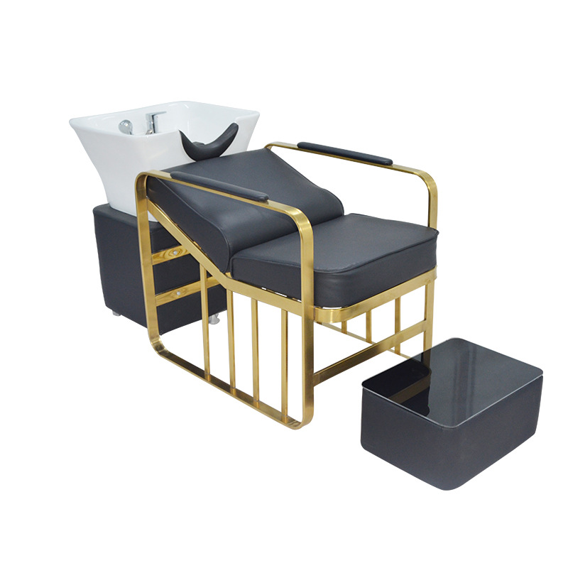 Cama de champú de moda peluquería cama de masaje especial cama de lavado salón de pelo de cerámica cuenca peluquería cama de peluquería al por mayor