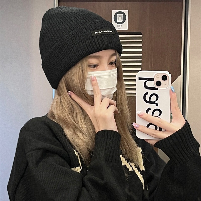 帽子女秋冬季时尚百搭堆堆冷帽保暖护耳适合圆脸显脸小针织毛线帽|undefined