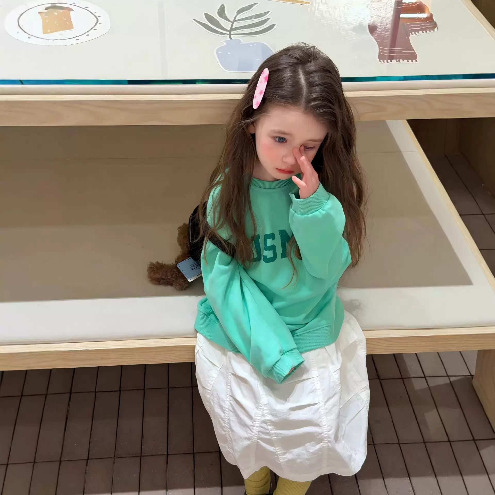 女童套装韩版2026春夏季新款女童字母卫衣+半身裙两件套童套装