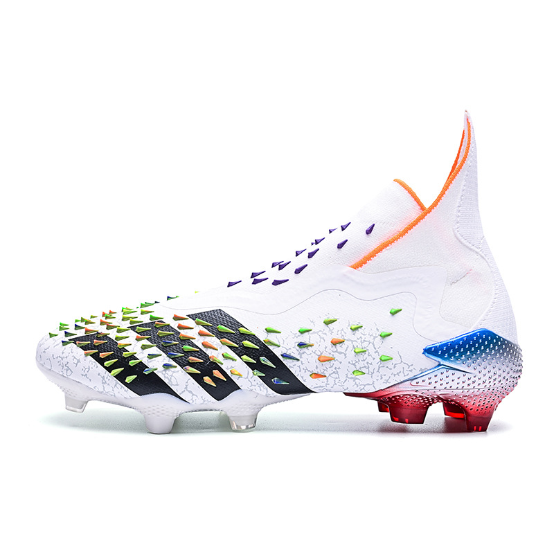 23 cross-border High-top blanco de formación de los niños de Orange Big nail C zapatos de fútbol de uñas rotas estudiantes masculinos y femeninos AG de uñas largas