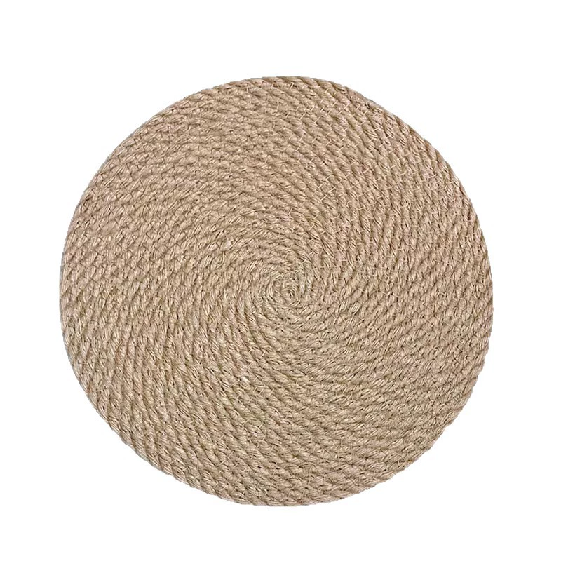 Japanese -style grass editing craftsmanship cushion lush linny pad hemp cushion hemp rope meal cushion woven cushion thermal insulation disk Amazon Amazon