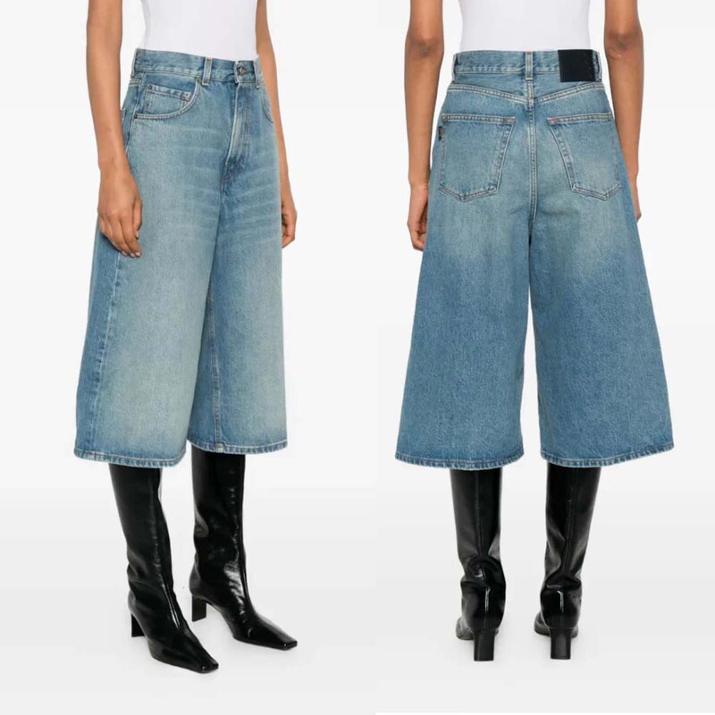 2026 Summer Style American Retro Mid-Waist Light Blue Nostalgic Loose Straight-Leg Slimming Versatile Six-Point Jeans for Women