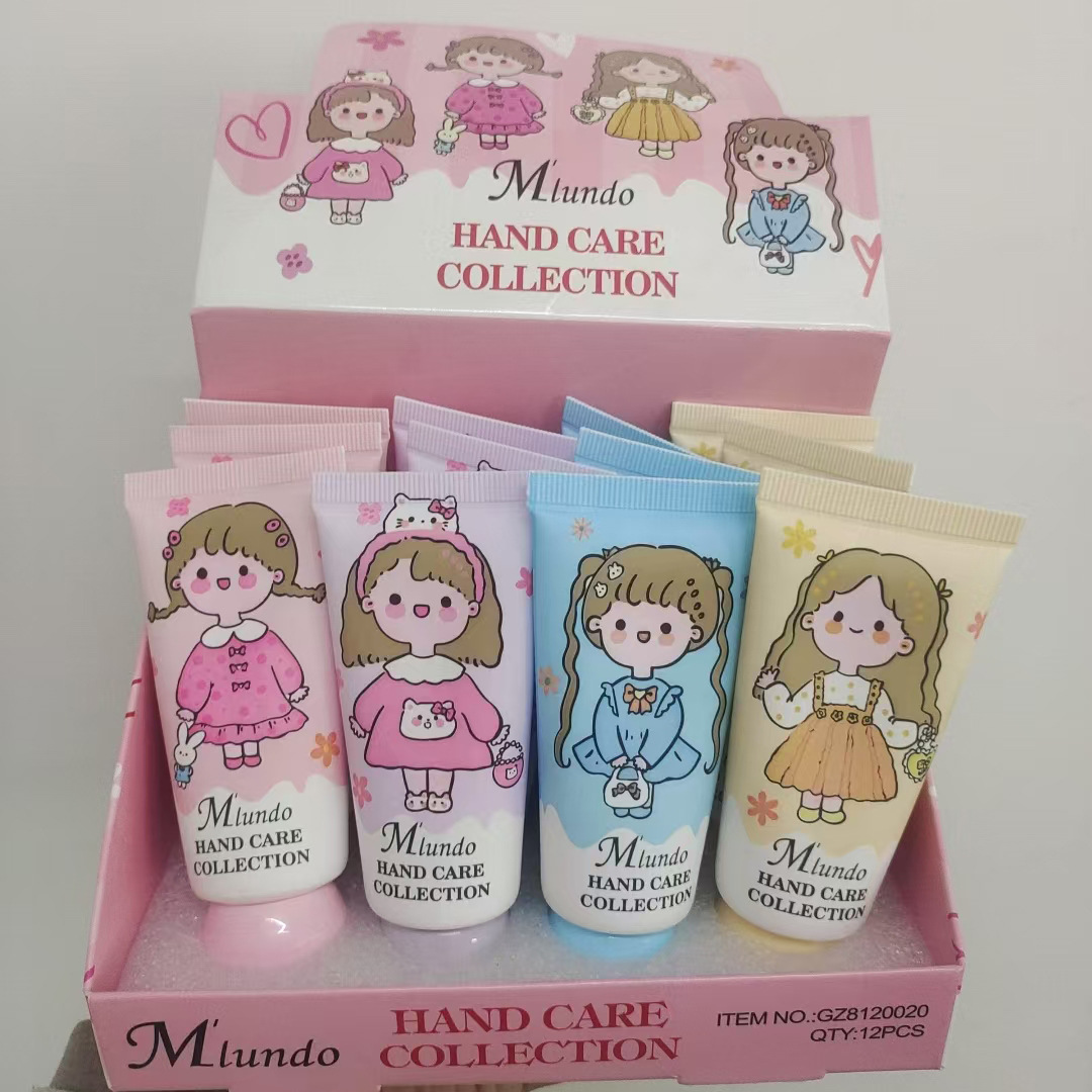 Mlundo hidratación humectante lindos dibujos animados crema de manos suave invierno invierno crema de manos humectante anti-seco