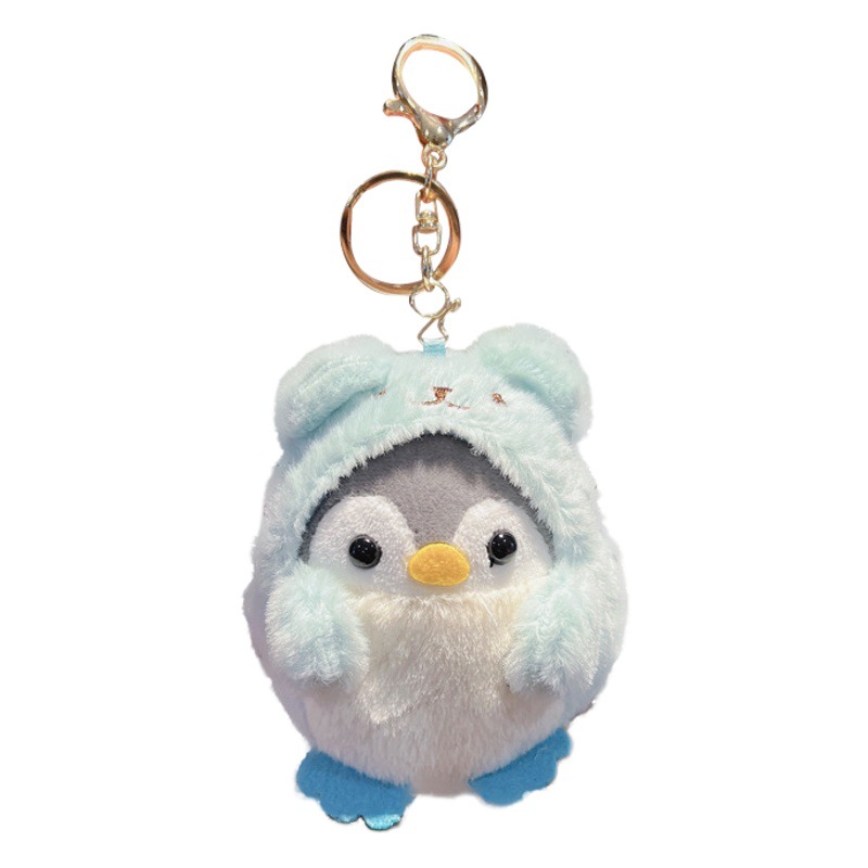 Peluche modificado oso pingüino colgante muñeca máquina llavero pareja mochila muñeca adornos al por mayor bolsa