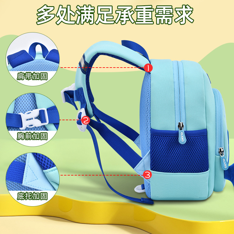Aolang nuevo tiburón lindo kindergarten mochila protección de la columna vertebral alivio de la carga material de buceo niños mochila fábrica en stock ventas directas