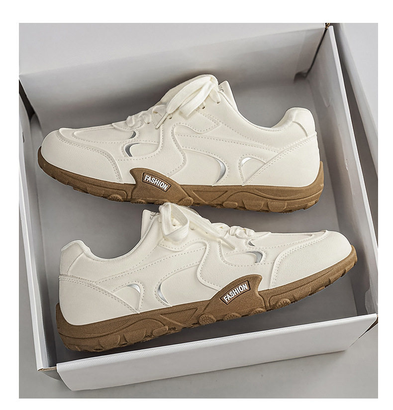 Giày sneaker nam cổ thấp nhẹ nhàng, mũi tròn, dây buộc phía trước, phong cách tối giản — KR 226m Trắng, KR226 xanh vàng chi tiết 19