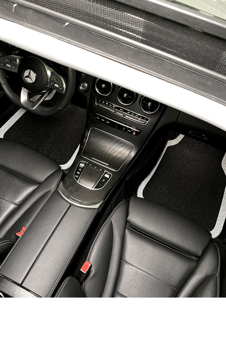 Black and white contrast color car foot mat wire ring universal single-piece Main driving anti-dirty decoration car mat rear row foot mat
