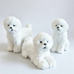 现货批发仿真比熊犬仿真狗家居汽车摆件摄影道具Bichon Frise