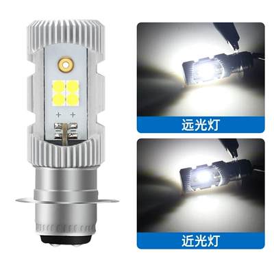 High-Brightness Motorcycle Led Single-Claw Double-Sided Headlight P15D Electric Vehicle Yellow and White Dual-Color Spotlight Far and Near Integrated Headlight (Motorcycle headlights, headlights) - p15d-bai-bai