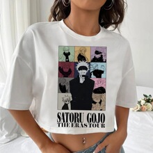 Jujutsu Kaisen Gojo shirt girl Pop Culture hip hop women Uni