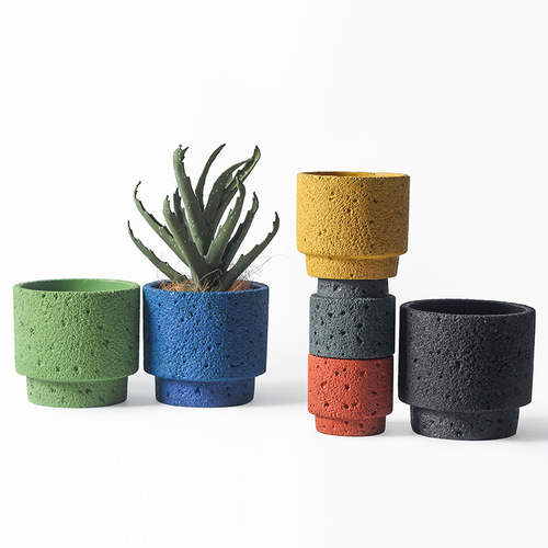 Nordic style cement ceramic matte fashionable minimalist literary personalized indoor pothos planters succulents with holes