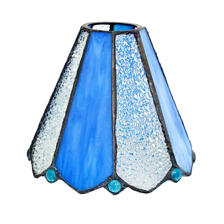 Pantalla de cristal de color al por mayor lámpara de techo lámpara de ventilador accesorios hechos a mano de soldadura pantalla suministro E27 lámpara Puerto