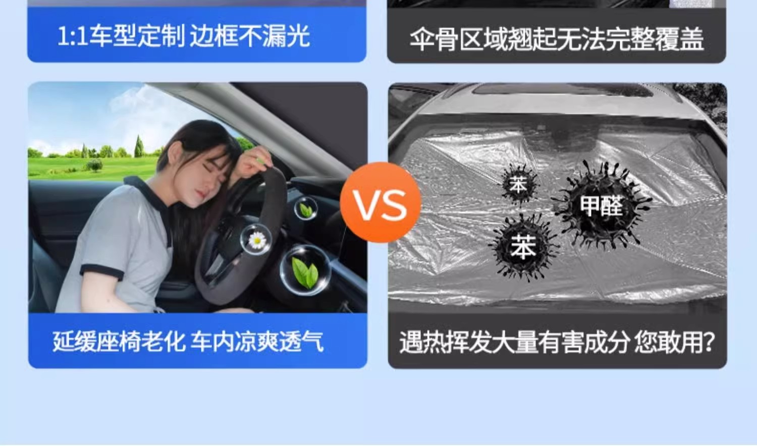 Car sun visor silver-coated sun visor double ring titanium silver front visor summer sun protection and heat insulation sun visor folding sun visor