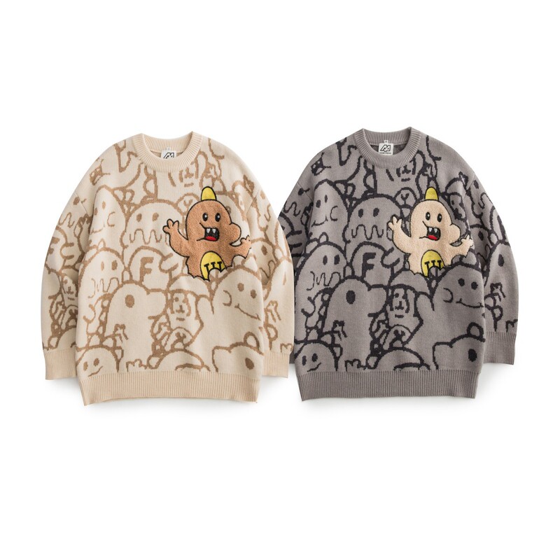 Ruiienrs X Adam Freak 2025 Winter New Colorful Little Monster Trendyy Sweater F203