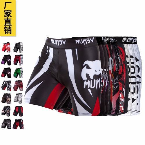 Poison training suit UFC suit men's boxing tight quick-drying clothes Thai boxing short sleeve shorts gym fighting