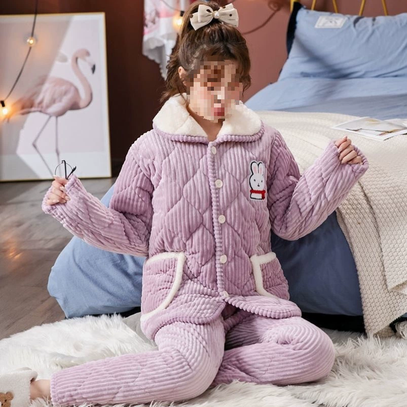 Pijama, quilted winter keep warm jacket with a round collar, increased thickness