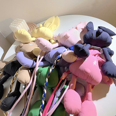 日韓ins小眾大兔子公仔背夾背帶式加長繩通用手機殼diy手機夾斜跨