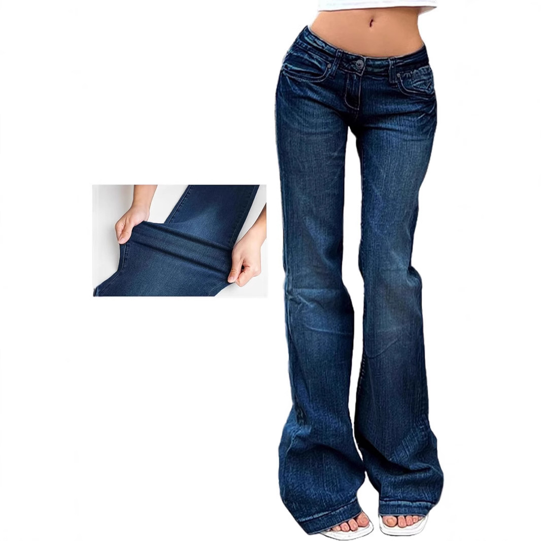 Jeans Acampanados para Mujer de Mezclilla Elásticos de Cintura Media