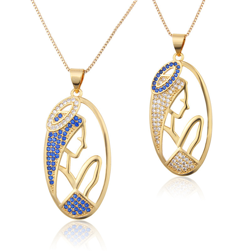 Mode Oval Hohle Kupfer Überzogene 18k Gold Zirkon Halskette Großhandel Nihaojewelry display picture 4