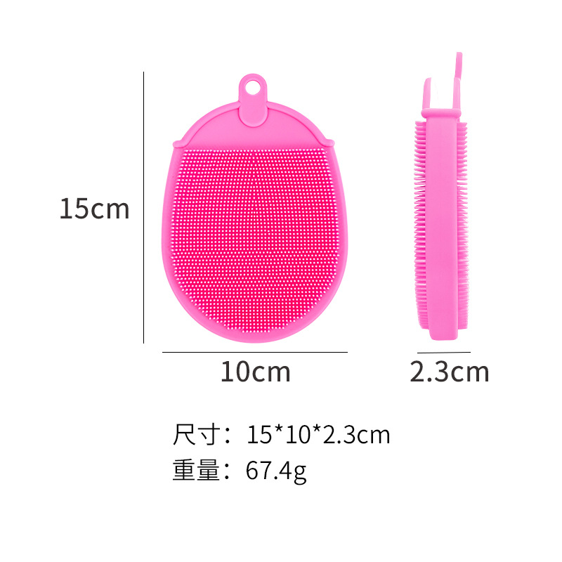 Cepillo de baño de silicona cepillo de baño de doble cara cepillo de baño de silicona artefacto casero cepillo de baño de mango largo frota espalda cepillo de baño de masaje poligonal