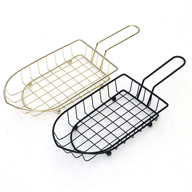 Large-eyed stainless steel food basket snack basket dessert deep fryer basket fried chicken french fries oil filter food drying basket