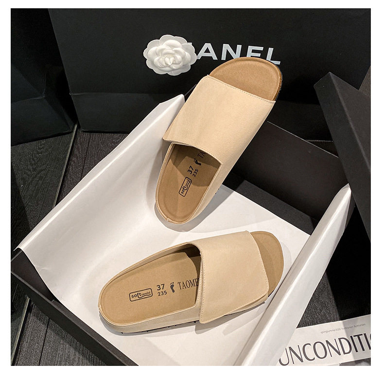 Dép sandal nữ quai ngang bản rộng mũi tròn đế bằng gấp gọn đi ngoài trời mùa hè — Màu Kaki, Màu mơ, Màu đen chi tiết 22