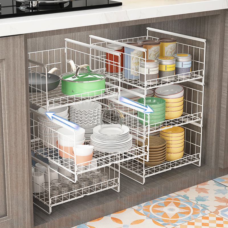 Kitchen drawer storage layered bowl rack, dish drying rack, cabinet internal bowl and chopsticks cabinet, bowl and plate tableware, utensil storage rack