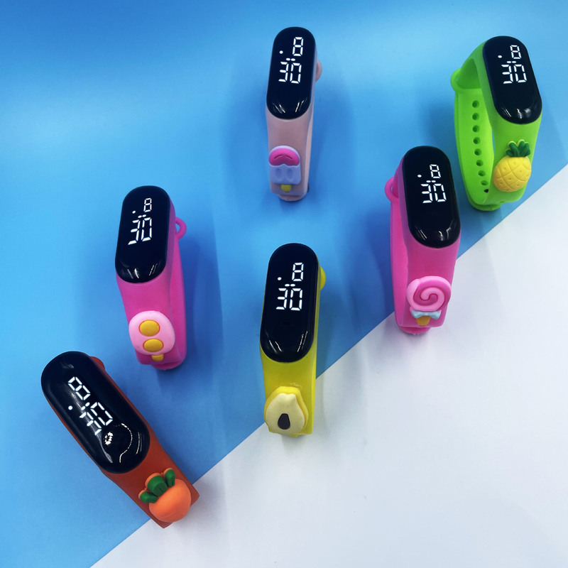New fashion creative fruit M3 watch for boys and girls touch screen waterproof promotional gifts LED Hand ring watch wholesale