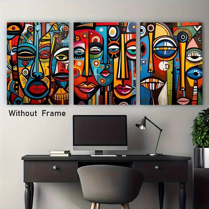Cross-Border Amazon Hot Selling Abstract African Portrait Bedroom Living Room Dining Room Home Decoration Painting Design