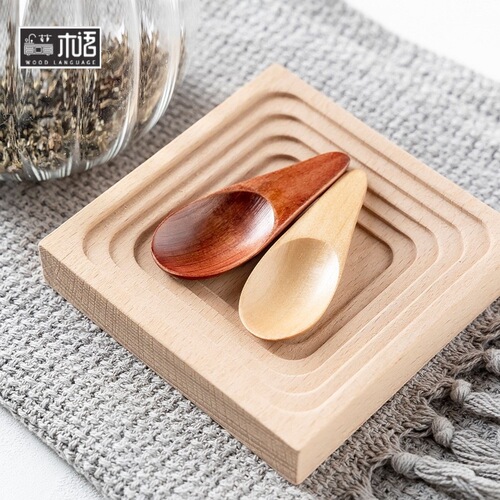 Mini creative small wooden spoon with short handle, tea spoon, milk powder spoon, coffee spoon, spice spoon, salt spoon, wooden spoon wholesale