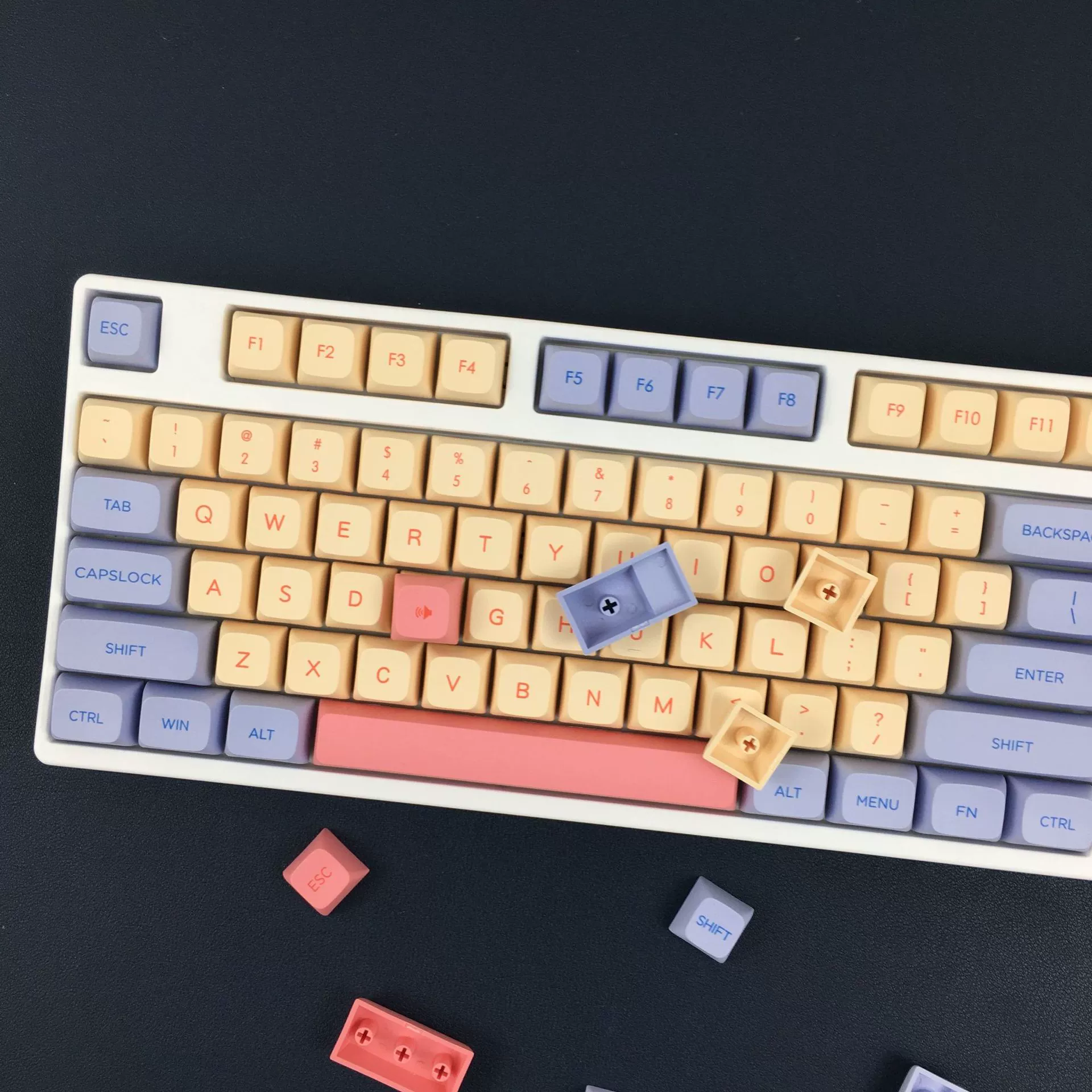 Розово-м marshmallow забавная персональная клавиатура 132 клавиши XDA, высокая PBT нагрев, механическая клавиатура с крестовым стержнем