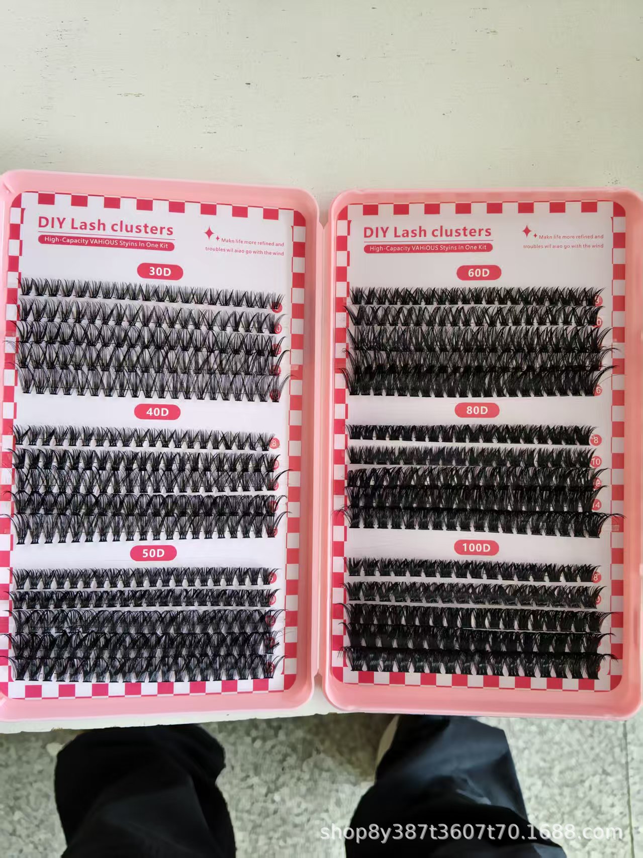 Nuevo conjunto de pestañas falsas mezcladas que contienen herramientas de pinzas de pegamento, herramientas de maquillaje de belleza al por mayor.