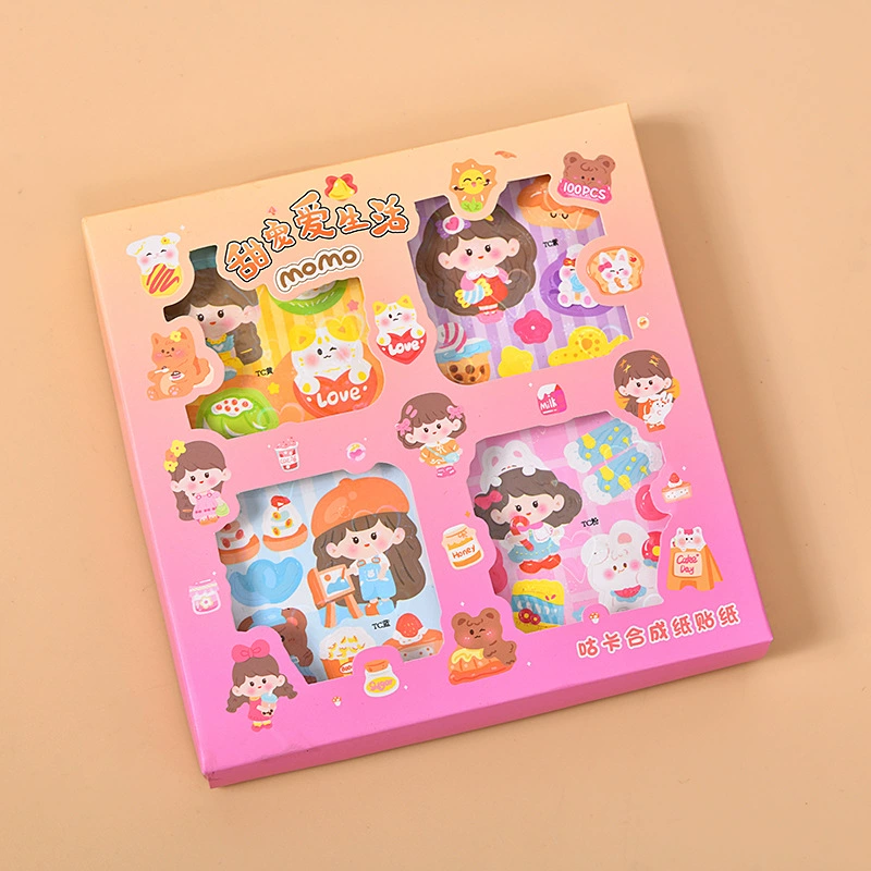 Набор наклеек DIY Planner Stickers, 4 темы в коробке, по 25 листов каждая (100 наборов цвета)