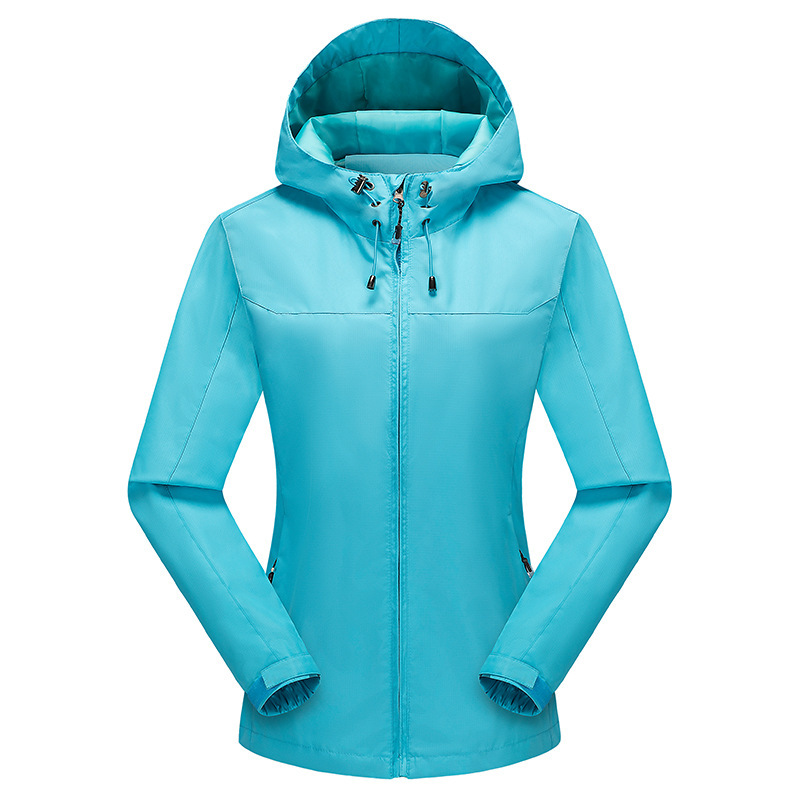 Chaqueta al aire libre de las mujeres otoño capa única delgada a prueba de viento impermeable pareja chaqueta de los hombres imprimible LOGO