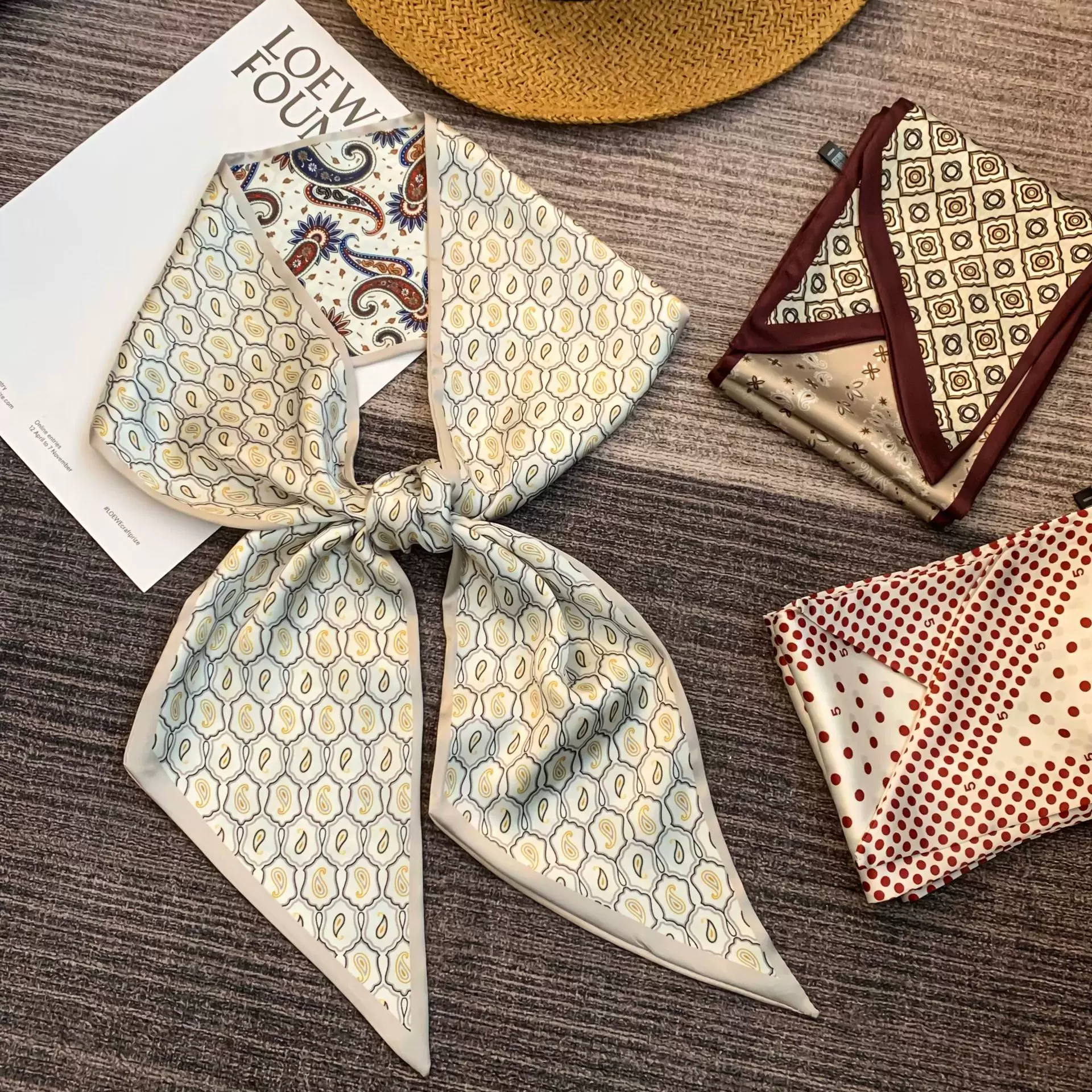 长条丝巾定制新款头巾发带护颈小领巾百搭时尚薄围巾系腰腰部配饰