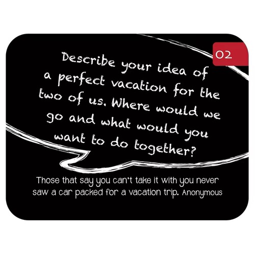 English board game 88 Great Conversation starters Card Couple conversation game card