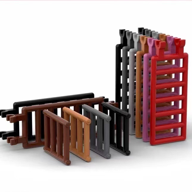 Compatible with Lego 6020 Building Blocks DIY Small Particle Building Scene Parts Single Side with Clip Trapezoidal Fence Parts Moc