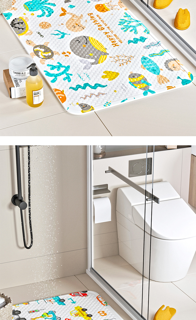 Bathroom non-slip mat shower children's bathroom floor mat drop-resistant PVC mat toilet waterproof bathroom floor mat