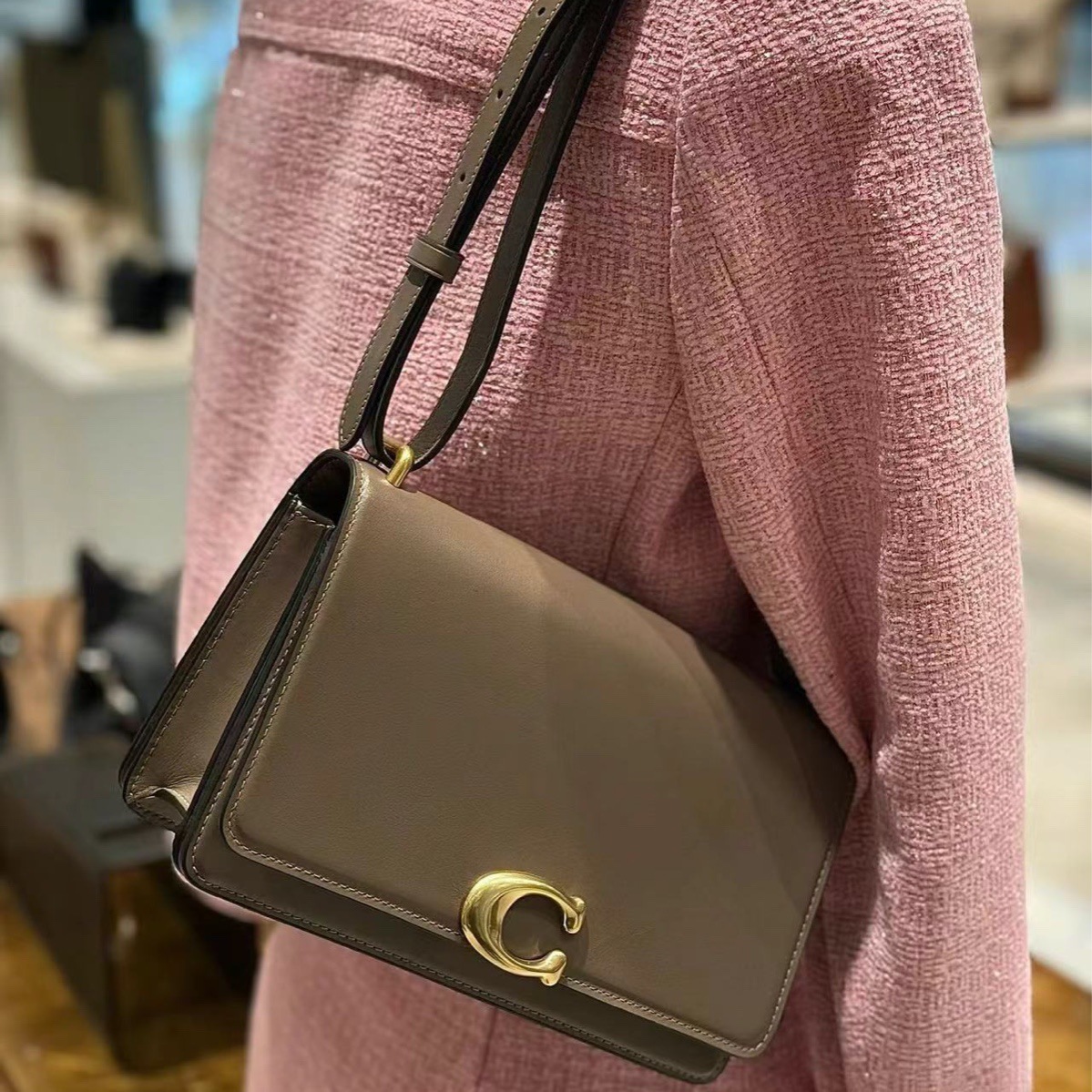 寇家新款2024BANDIT班迪单肩包经典复古标志腋下斜挎真皮包女