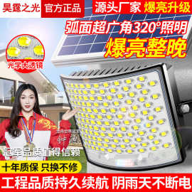 批发跨境太阳能投光灯户外庭院灯家用高亮照明灯农村超亮防水太阳