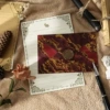 3 burgundy envelopes + 8 white rabbit letter papers + 3 fire paint seals [fire paint wax material]