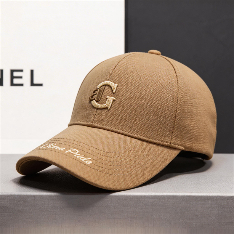 Baseballkappe Herren modisch Trend Ananas-Stoff Buchstaben-Logo Alltag vielseitig steife Kappe breite Krempe verkleinert Gesicht Enten-Schirmmütze