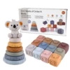 Коала + шесть слоёв мягких колец + мягкие кубики 12 шт. (цветная коробка)