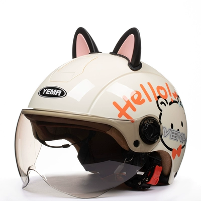 Half Helmet – Motosiklet dəbilqələri - one-size-fits-all-khaki-cat-black-powder-w-comes-with-warm-ear-protection-removable