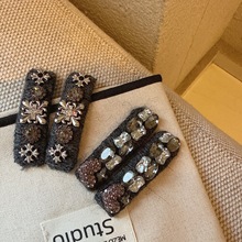 轻奢复古水钻爱心BB夹刘海夹侧边夹高级感重工满钻时尚气质掰掰夹